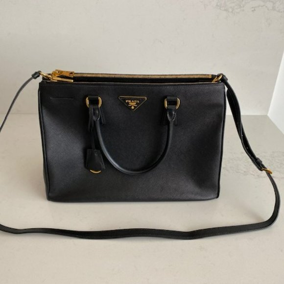 Prada Galleria Saffiano Leather Large Bag - Black - Picture 3 of 9